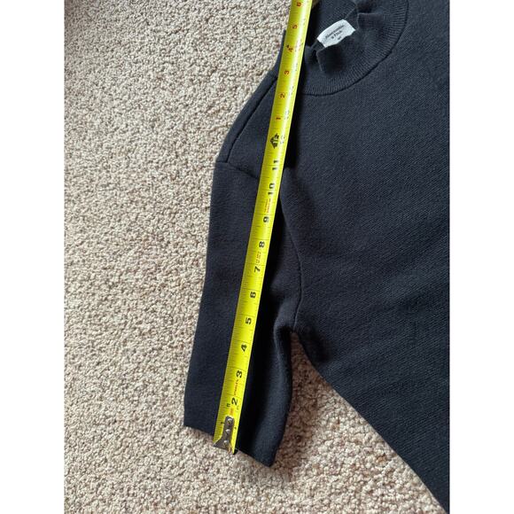 Abercrombie & Fitch Short Sleeve Sweater Dress Black Knee Length Minimalist - Picture 5 of 7